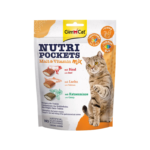 تشویقی مغزدار بیف و سالمون و کت نیپ جیم کت 150 گرمی | GimCat Nutri Pockets Multi Vitamin & Malt