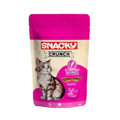 تشویقی گربه تقویت استخوان کرانچ اسنکی طعم مرغ و پنیر 60 گرمی | Snacky Crunch