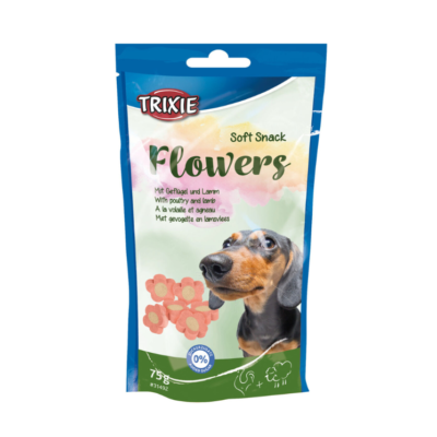 تشویقی سگ تریکسی طعم مرغ و بره 75 گرمی | Trixie Flowers Poultry & Lamb