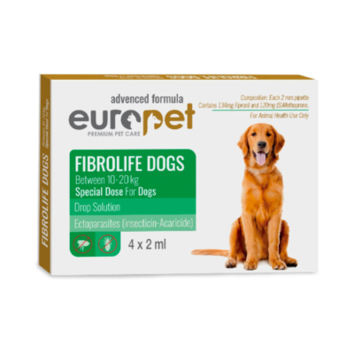 قطره ضد کک و کنه سگ یوروپت بسته 4 عددی | Europet ‌‌Fibrolife