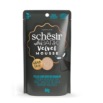 پوچ گربه شسیر طعم مرغ و تخم بلدرچین در موس بدون گلوتن 80 گرمی | Schesir Dark Velvet